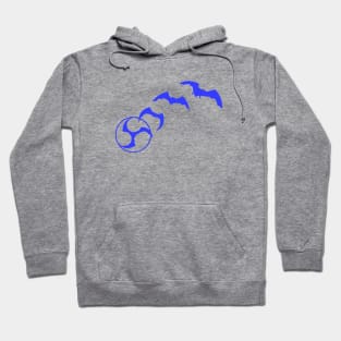 Bat Mitsudomoe dark blue Hoodie